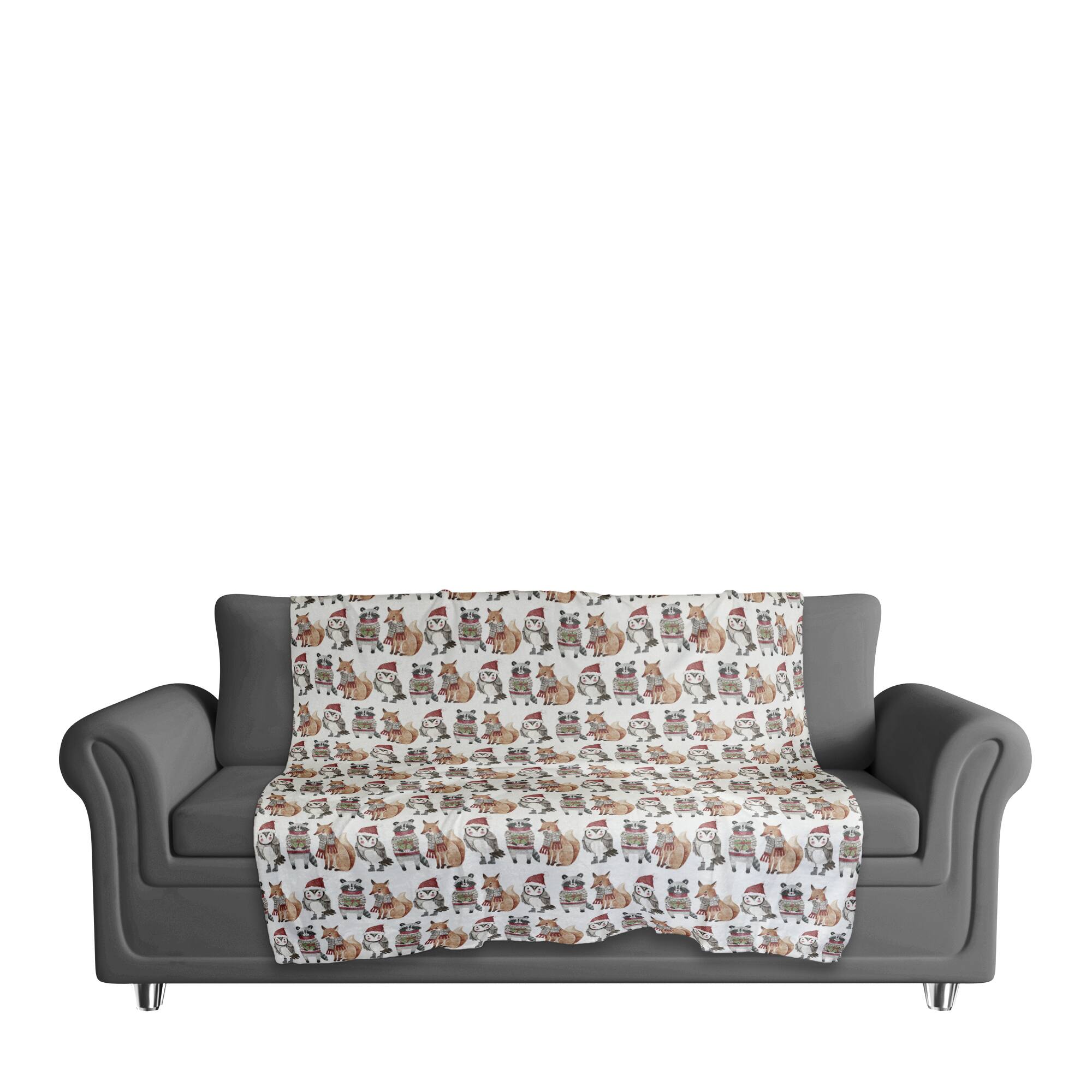 Christmas Woodland Characters 50" x 60" Sherpa Fleece Blanket